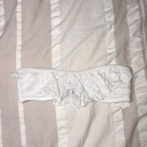 hollister white strapless swimsuit top